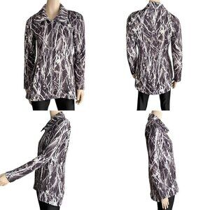 SNO SKINS Abstract Art Soft Quilted Zip Up Jacket Sz S​​​​​​